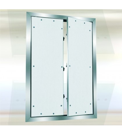 System F2 Trampilla Alu 1200 x 900 mm. Doble Puerta. Placa hidro 15 mm. Placa atornillada